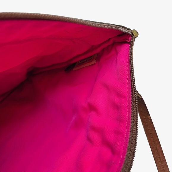 DOONEY & BOURKE Black Brown Genuine Leather Canvas CROSSBODY Purse Messenger Bag - Picture 14 of 16